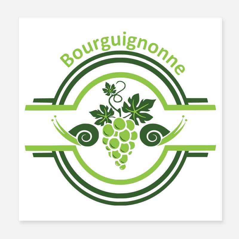 Logo vigne Bourguignonne avec des escargots  Poster 20 x 20 cm