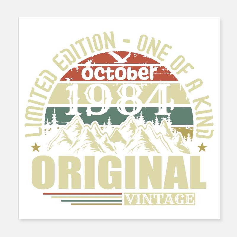 october 1984 - 41st birthday gift october Poster 8" x 8" (20x20 cm)
