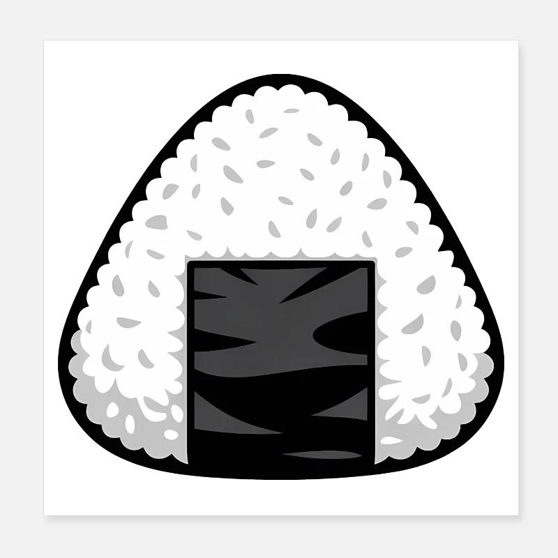 Onigiri Rice Poster 8" x 8" (20x20 cm)