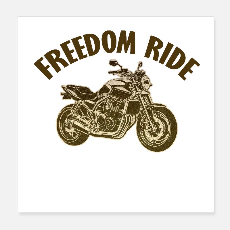 Grafik Motorrad Freedom Engine Poster 20x20 cm