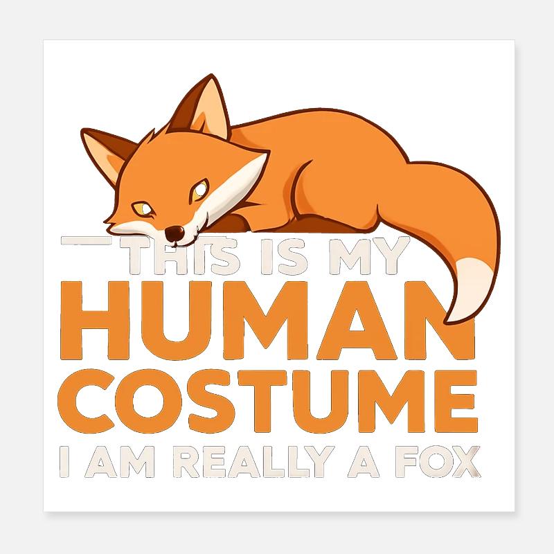 Fuchs Kostüm Humor T-Shirt - Poster 20x20 cm - Weiß