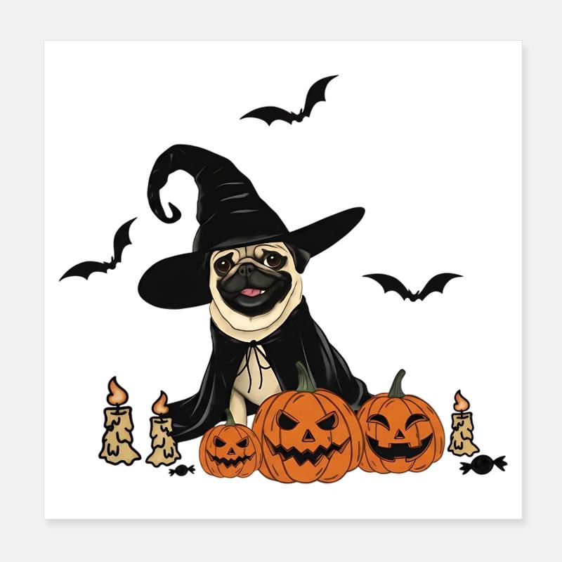 Hunde-Halloween Poster 20x20 cm