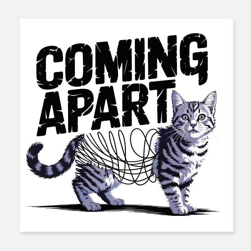 Chat qui se démonte Poster 20 x 20 cm
