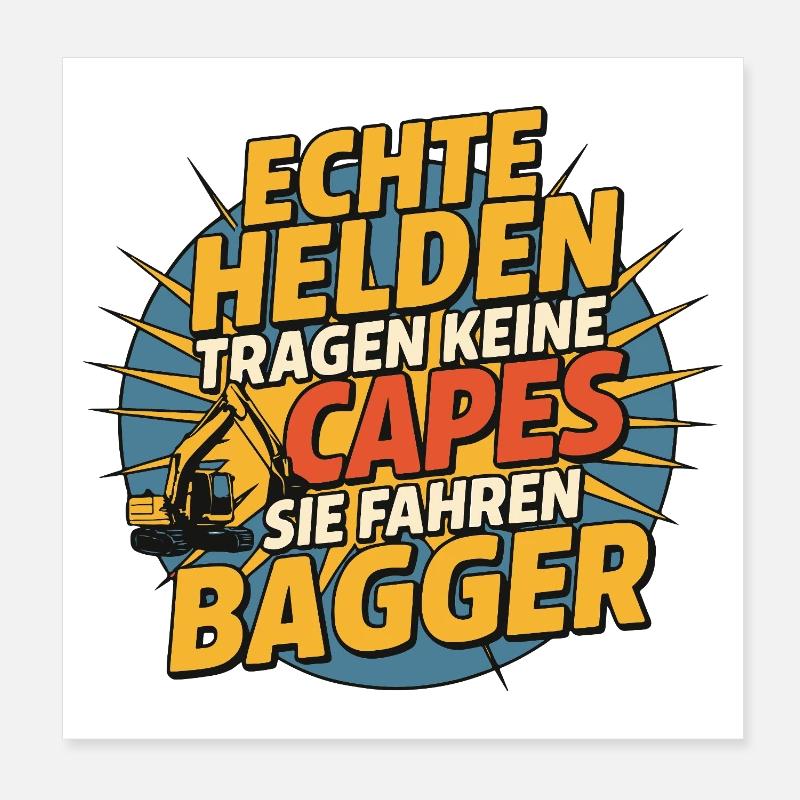 Real heroes ride BaggeR Poster 8" x 8" (20x20 cm)