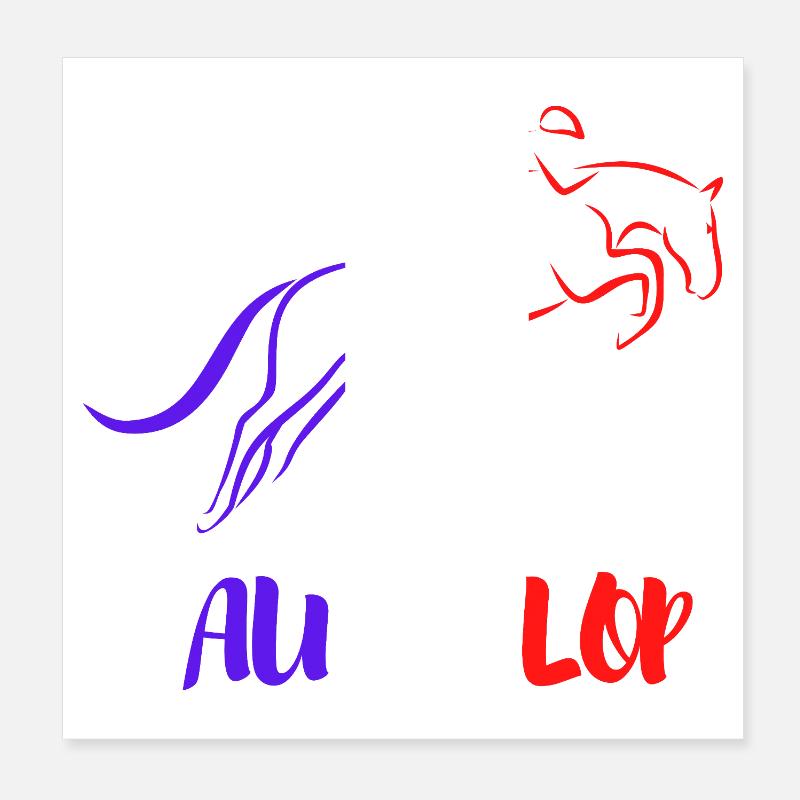 At the GALOP Blue White Red Poster 8" x 8" (20x20 cm)