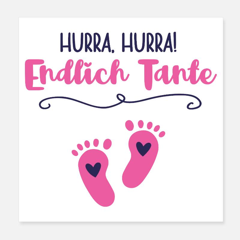 Enfin tante marraine devient bébé annonce Poster 20 x 20 cm