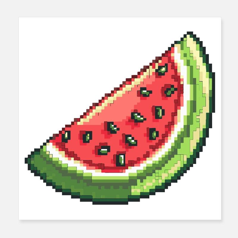 Pixel Wassermelone Slice Poster 20x20 cm