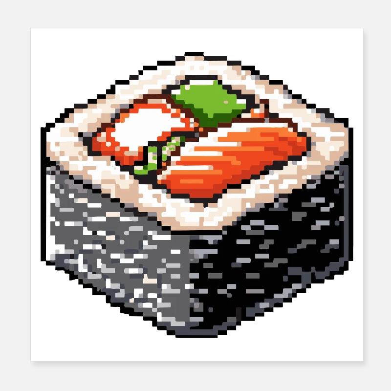 Pixel Sushi Bento Kunst Poster 20x20 cm