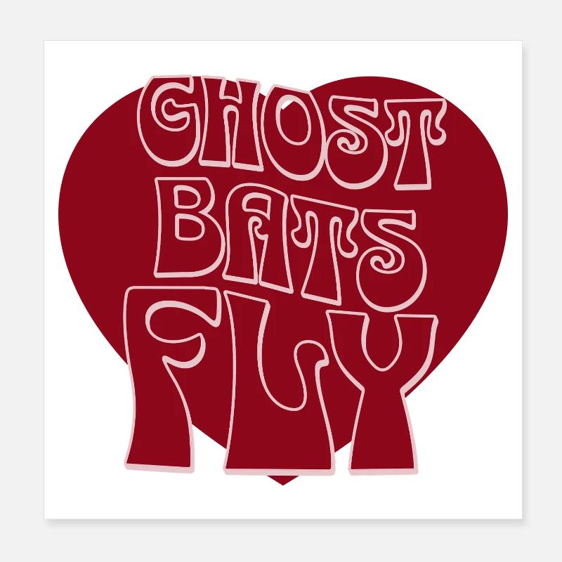 Ghost Bats Fly Poster 8" x 8" (20x20 cm)