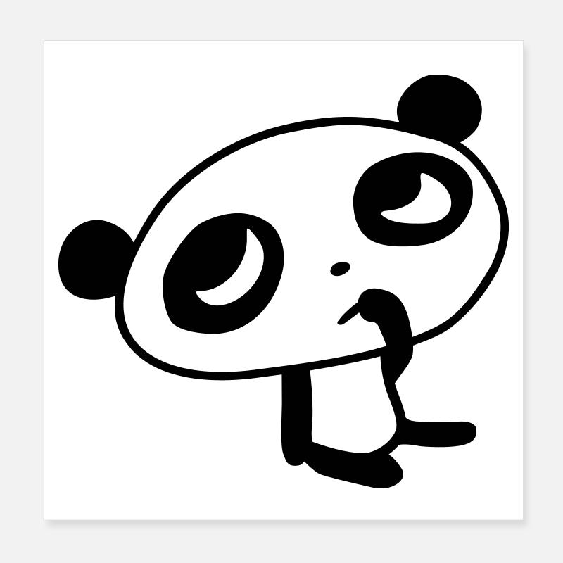 Cute Panda – Kawaii Bear & Bamboo Design Poster 8" x 8" (20x20 cm)