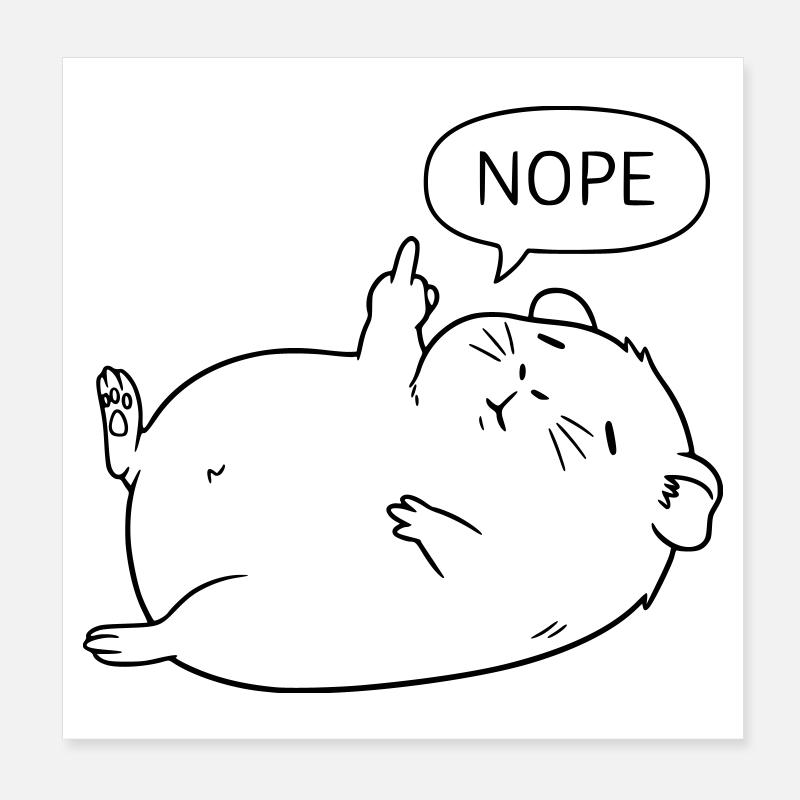 Nope Meerschweinchen | Süßes Statement Design Poster 20x20 cm