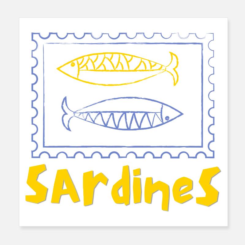 Sardinen-Dose Poster 20x20 cm