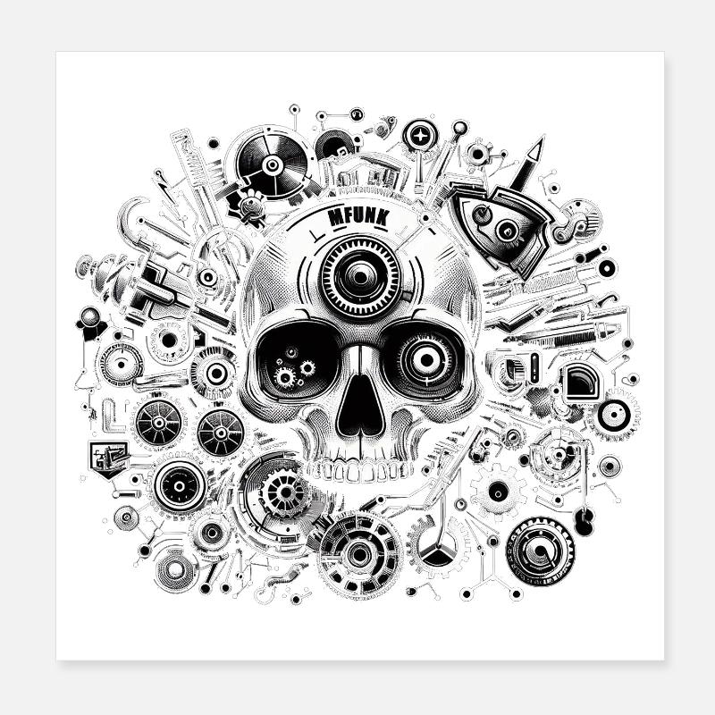 STEAMPUNK STAPEL Poster 20x20 cm