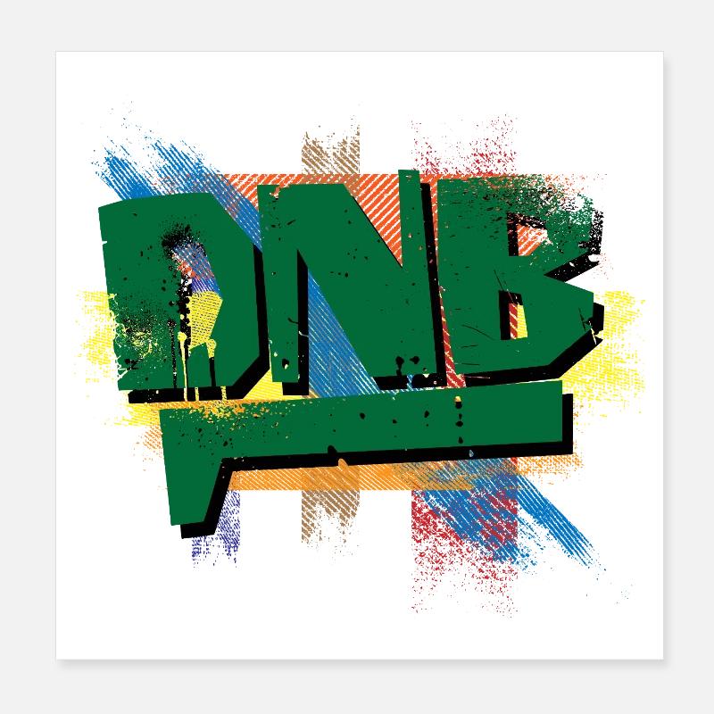 Explosion de graffitis DNB Poster 20 x 20 cm