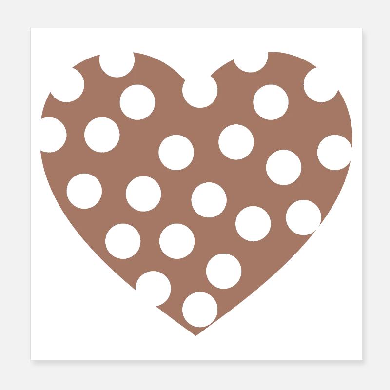 Cœur mocha troué  Poster 20 x 20 cm