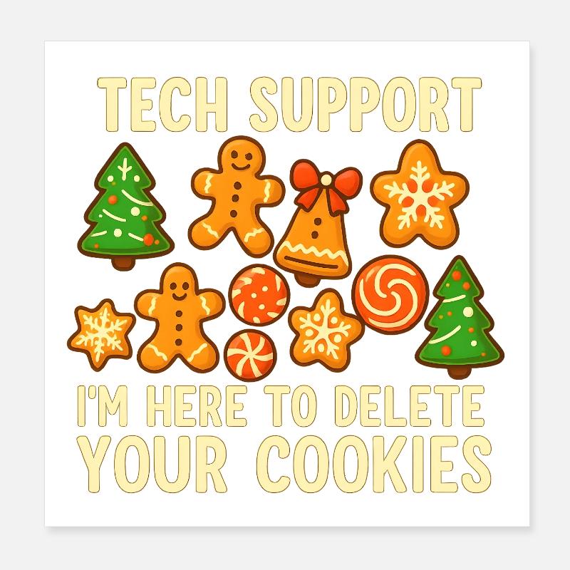 Technischer Support Cookie Weihnachten Meme Poster 20x20 cm