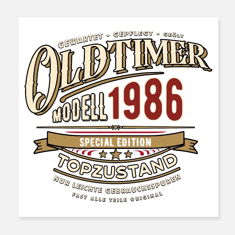 Oldtimer Modell 1986 | Geburtstag Geschenk Poster 20x20 cm