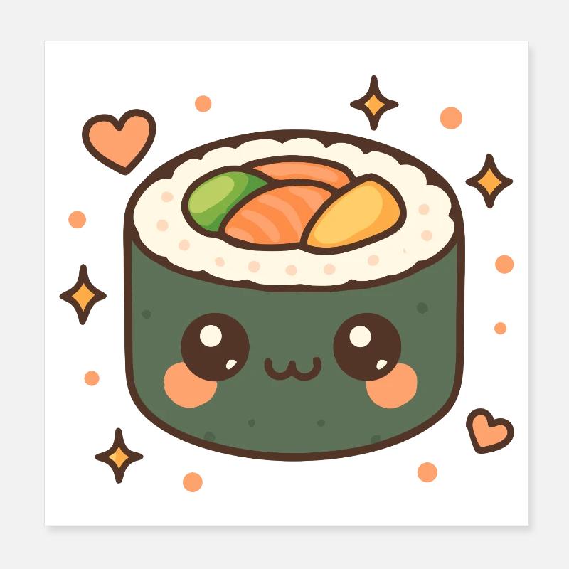 Sushi Roll Matching Sushi Costume Sushi Poster 8" x 8" (20x20 cm)