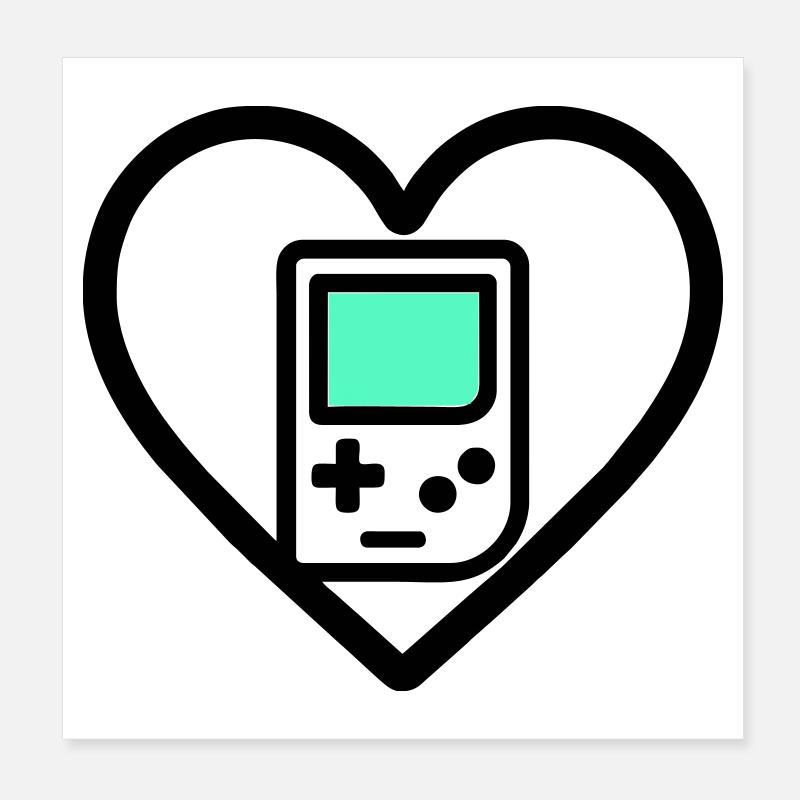Retro Heart – Console portable rétro Poster 20 x 20 cm