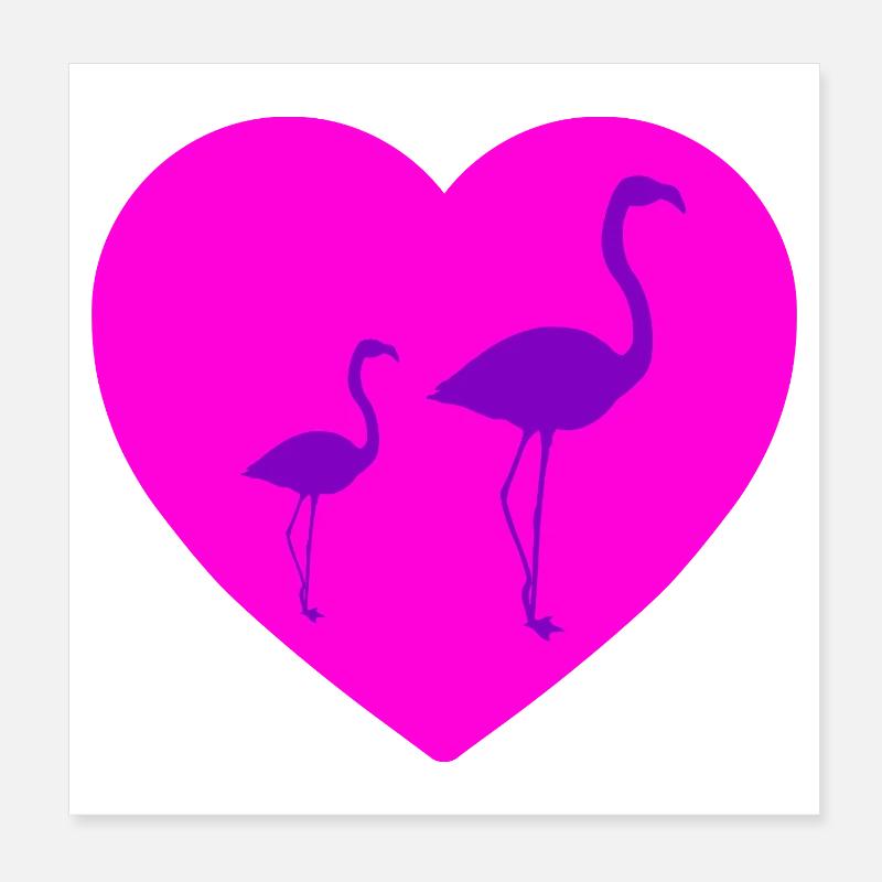 flamingos Poster 8" x 8" (20x20 cm)