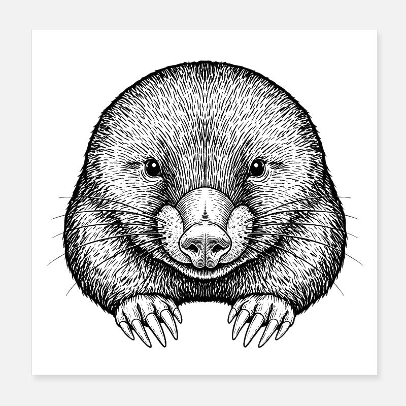 Maulwurf Poster 20x20 cm