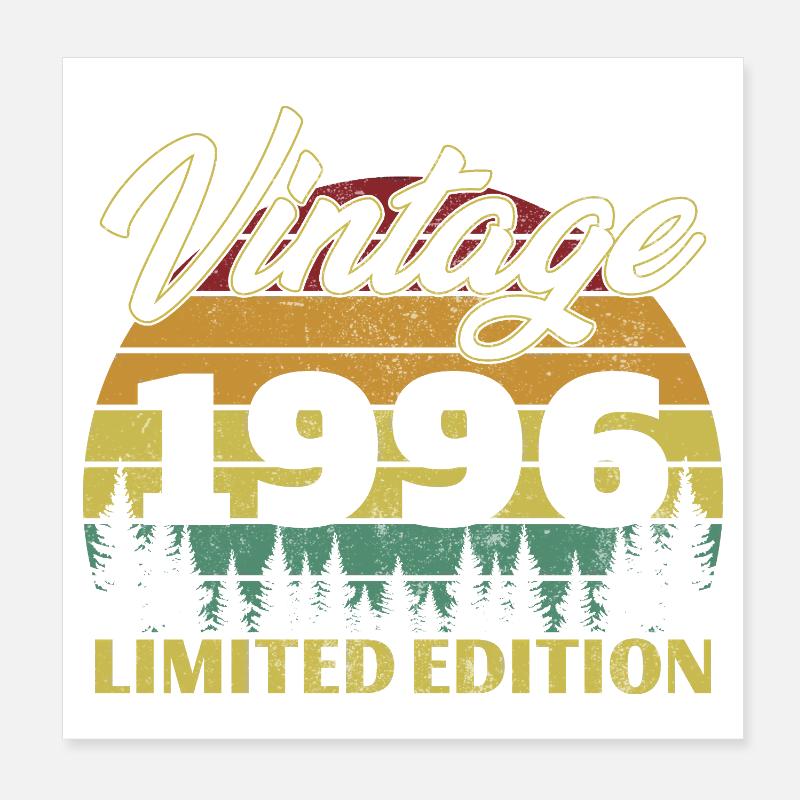 1996 Vintage Retro Birthday Gift Poster 8" x 8" (20x20 cm)