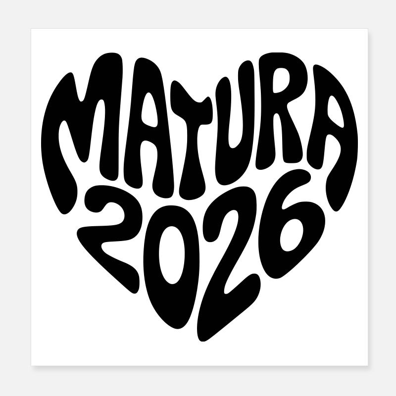 Matura 2026 Herz Form Poster 20x20 cm