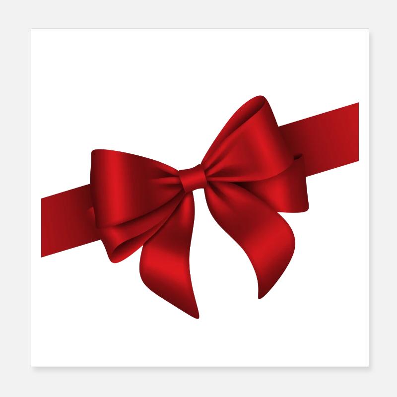 Élégance du nœud rouge Poster 20 x 20 cm