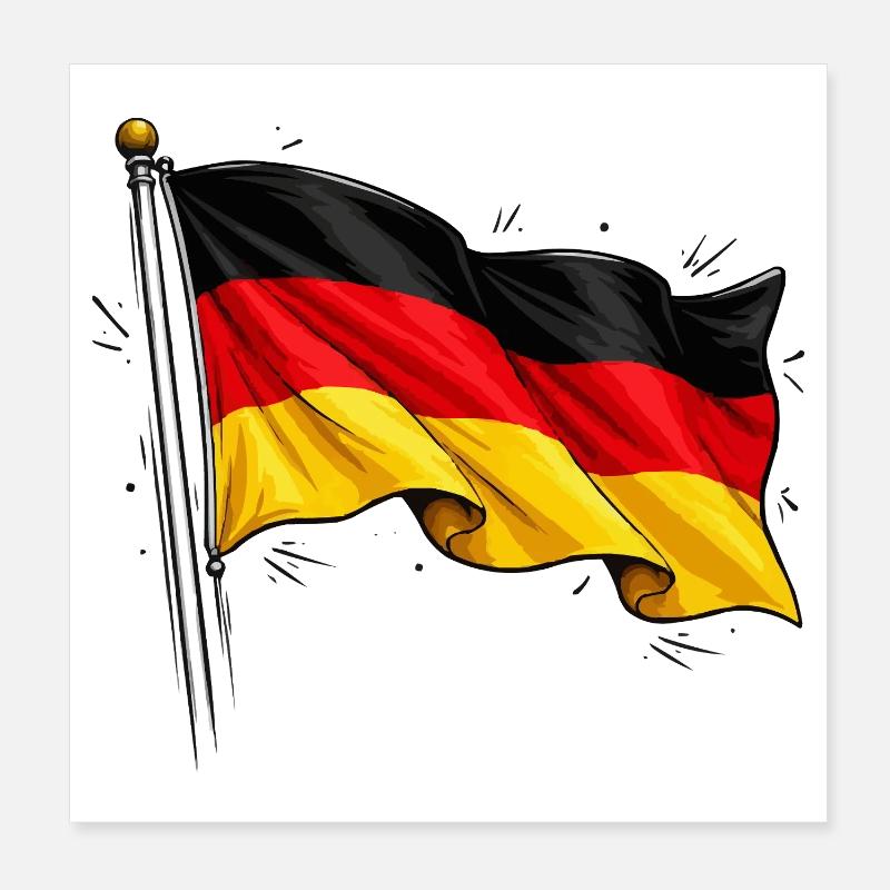 Drapeau allemand Poster 20 x 20 cm