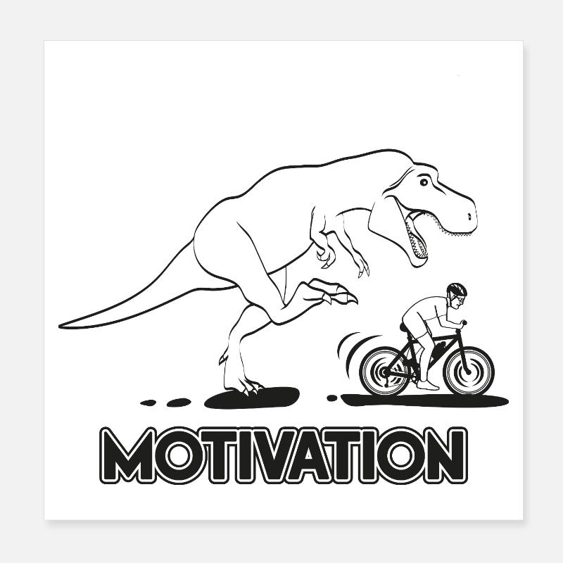 DinoMotivation Course Aventure Poster 20 x 20 cm