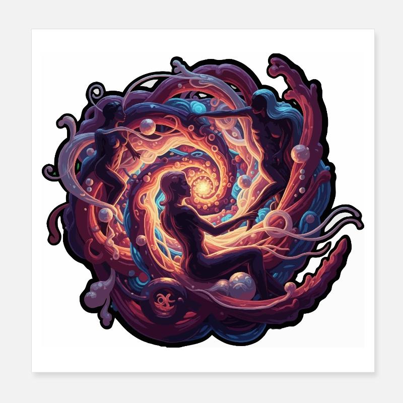 Vortex Cosmique Dansant Poster 20 x 20 cm