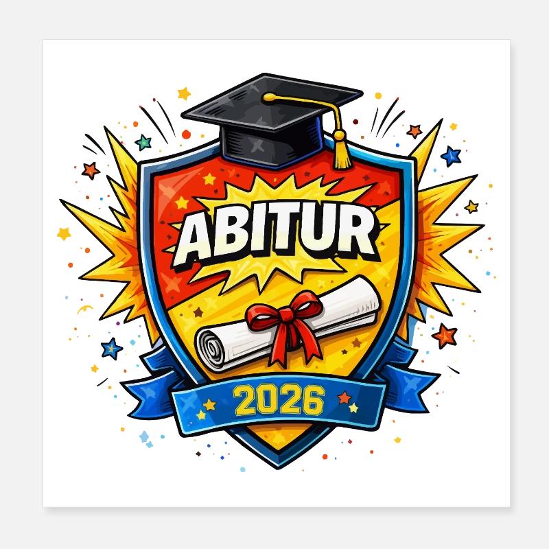 Abitur 2026 Schild – Abschlusslogo Poster 20x20 cm