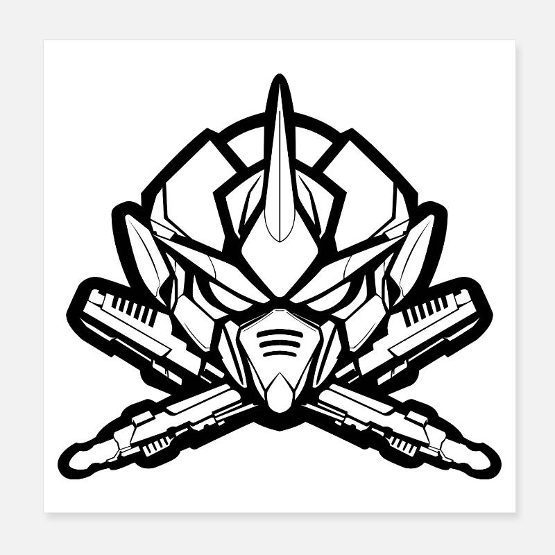 One Bulky Mech - Tête de logo v2 Poster 20 x 20 cm