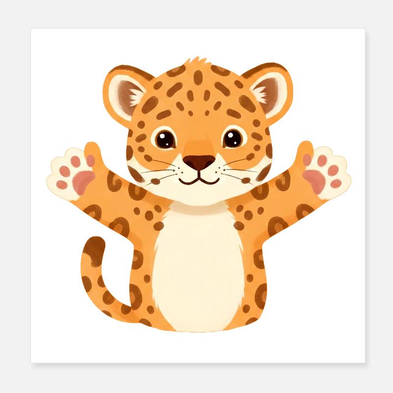Bébé Jaguar Poster 20 x 20 cm