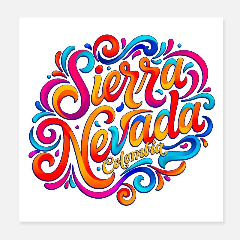 Sierra Nevada Kolumbien Farbexplosion Poster 20x20 cm