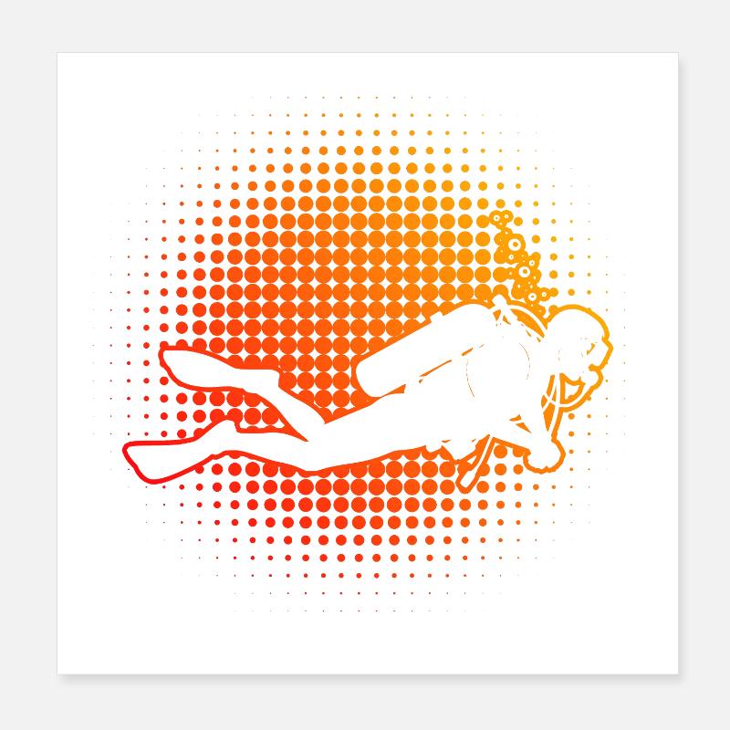 Plongée Aime une apparence propre pour plonger Poster 20 x 20 cm