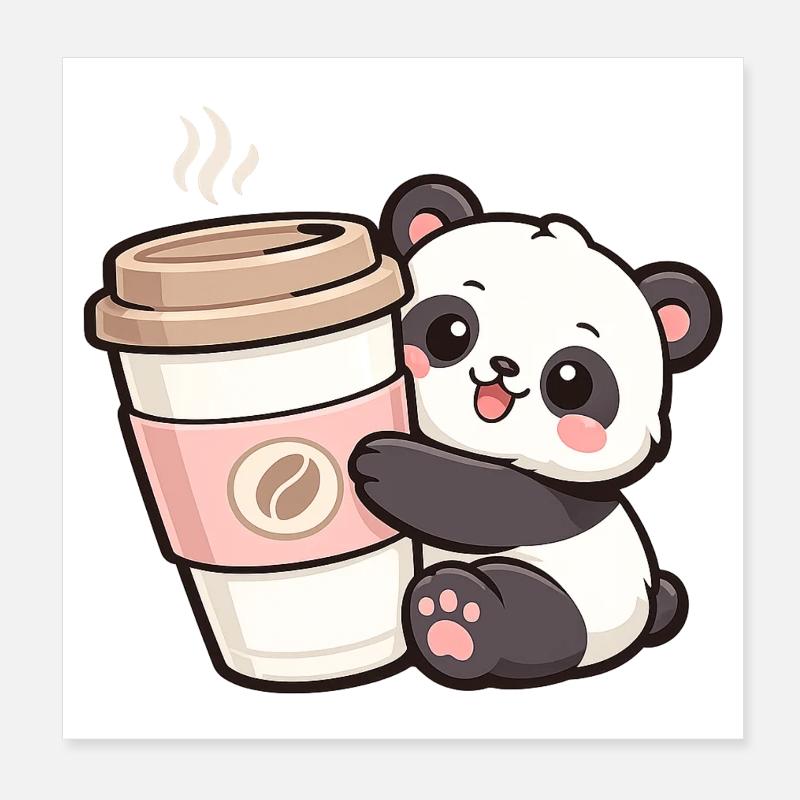 KaffeePanda Câlin Hero Poster 20 x 20 cm
