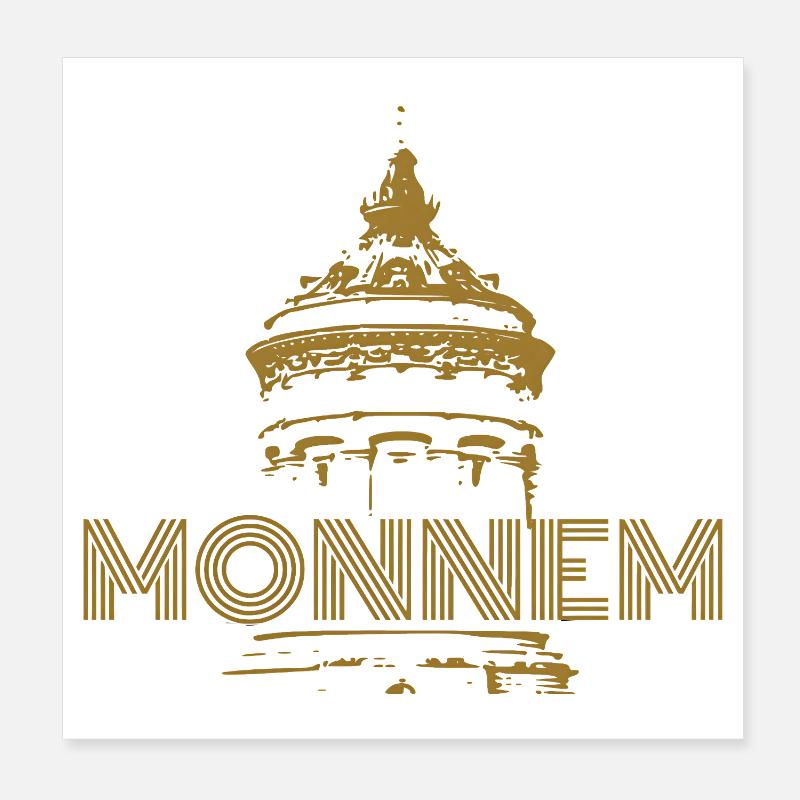 Conception de la tour d’eau de Monnem – Mannheim Heimat Stolz Poster 20 x 20 cm