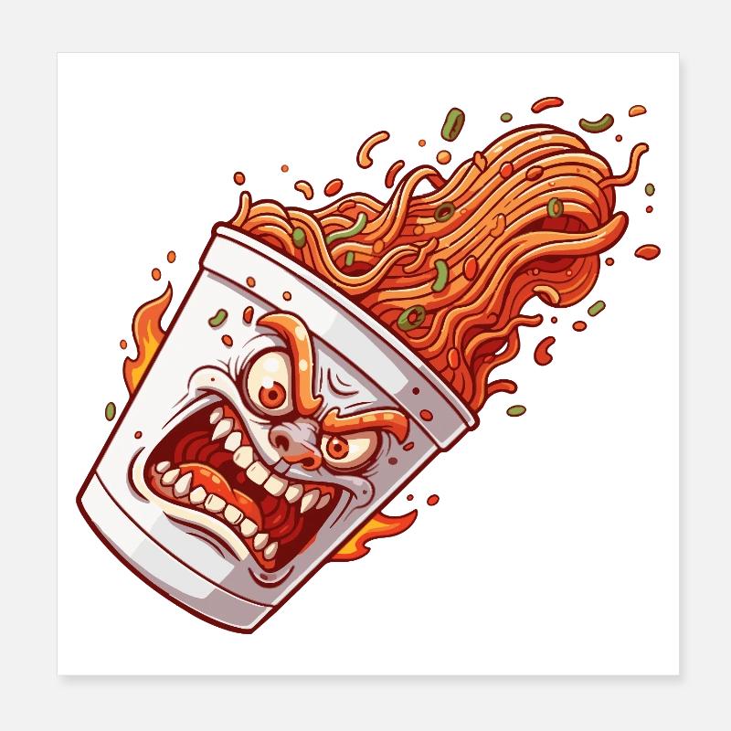 Flammender Becher Wutanfall Poster 20x20 cm