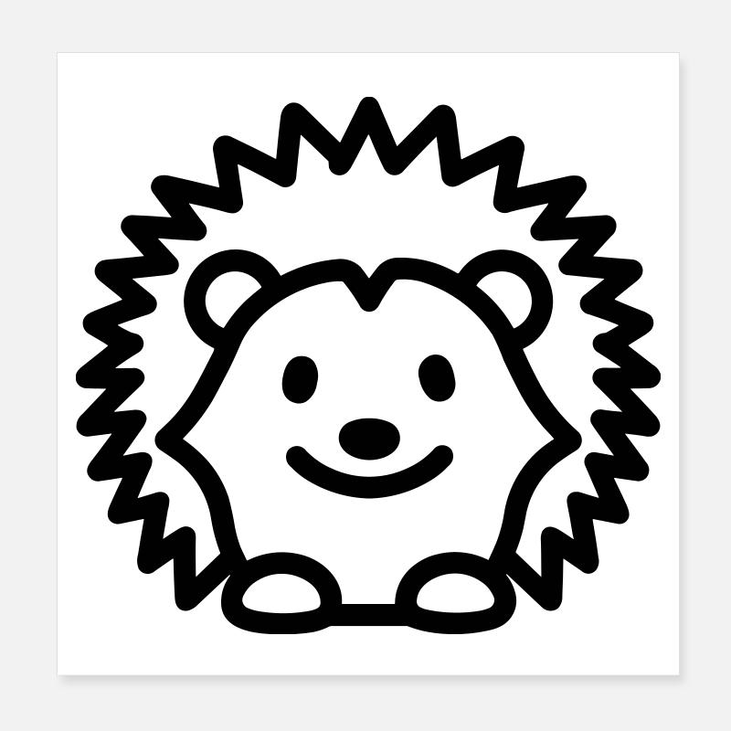 hedgehog Poster 8" x 8" (20x20 cm)