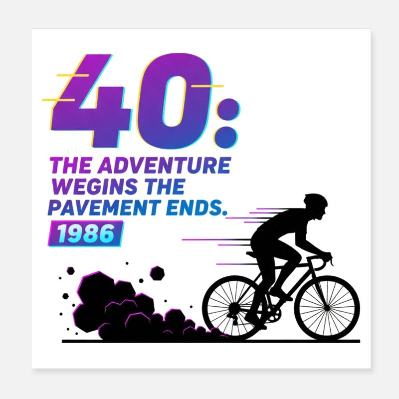 Tee d’aventure de gravier pour le 40e anniversaire Poster 20 x 20 cm