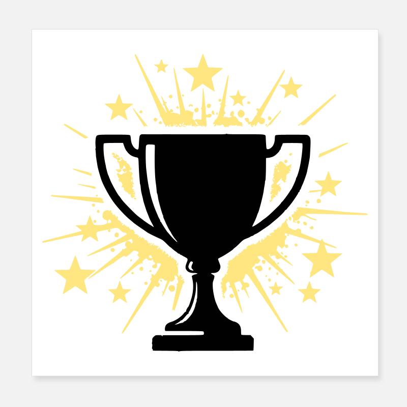 Cup Winner Trophy Stars Poster 8" x 8" (20x20 cm)