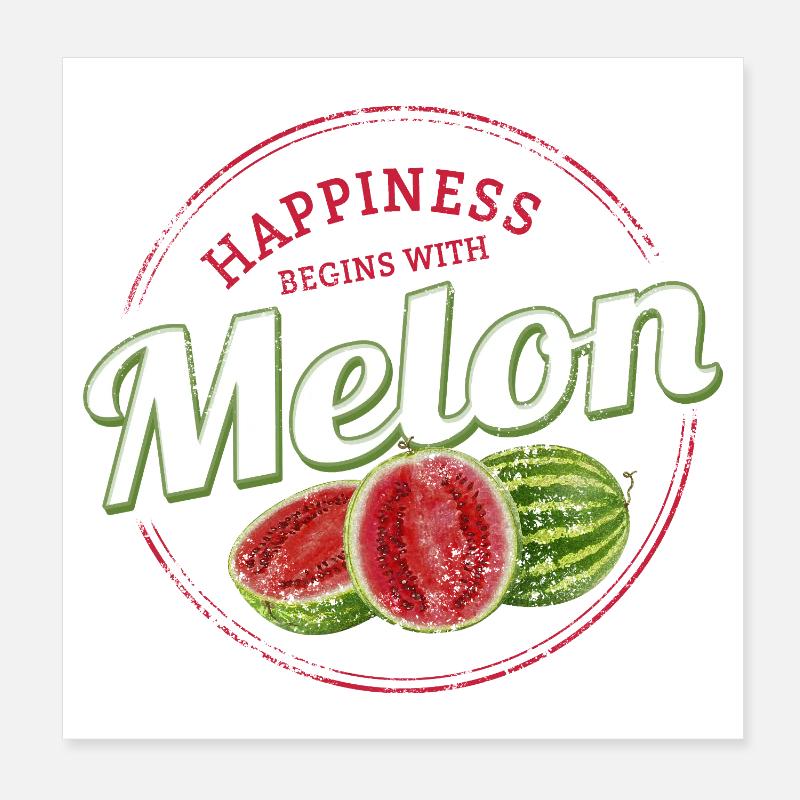 Snack de pastèque Vintage Fruit Retro Melon Poster 20 x 20 cm