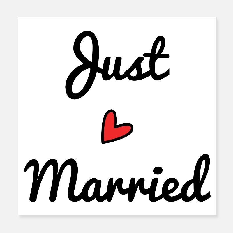 JUST MARRIED. EVJF. SAINT VALENTIN. COUPLE Poster 20 x 20 cm