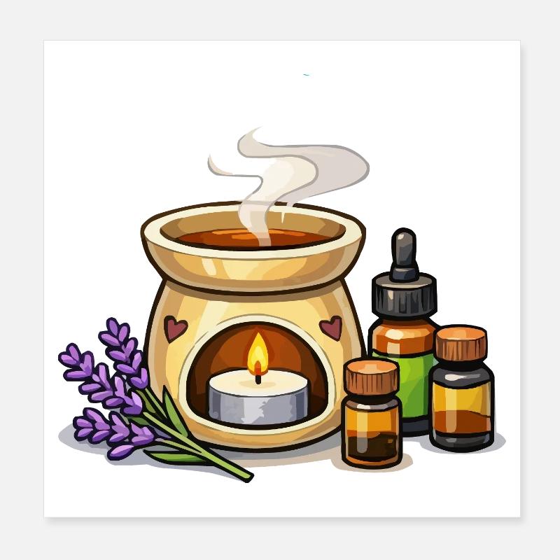 Lavender Scented Candle Warmer Set Poster 8" x 8" (20x20 cm)
