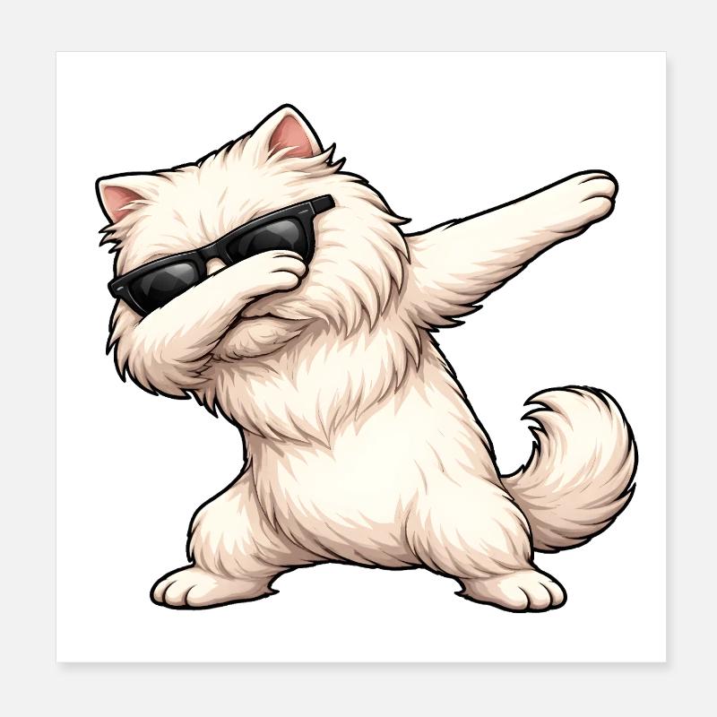 Dabbing Perserkatze Poster 20x20 cm