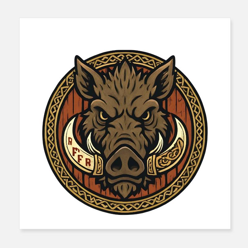 Wikinger Eberemblem Poster 20x20 cm