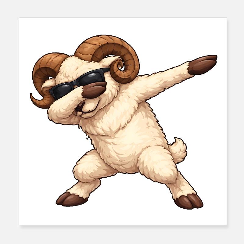 Dabbing Aries Poster 8" x 8" (20x20 cm)