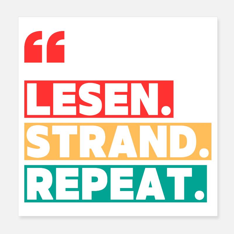 Lesen Strand Repeat Poster 20x20 cm