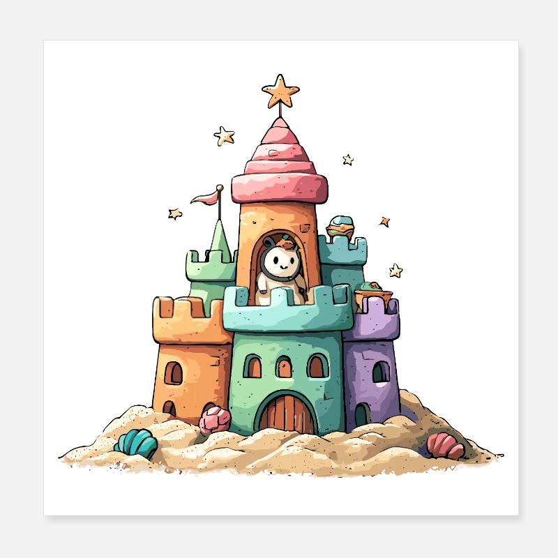 Sandkastenstern Abenteuer Poster 20x20 cm